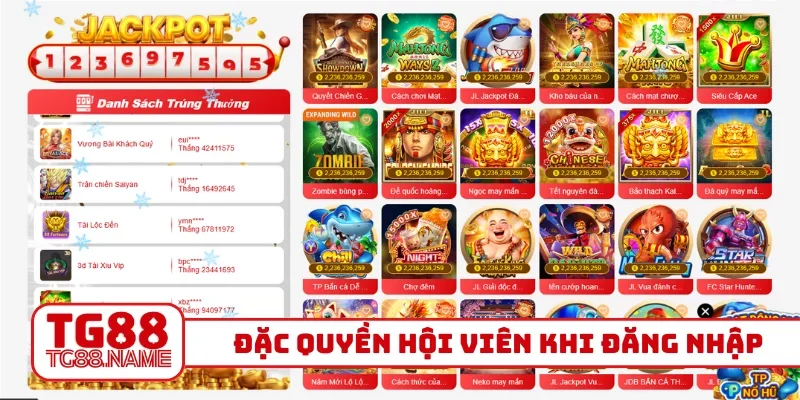 Đặc quyền hội viên khi đăng nhập