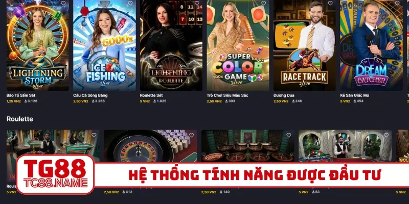 Hệ thống tính năng được đầu tư