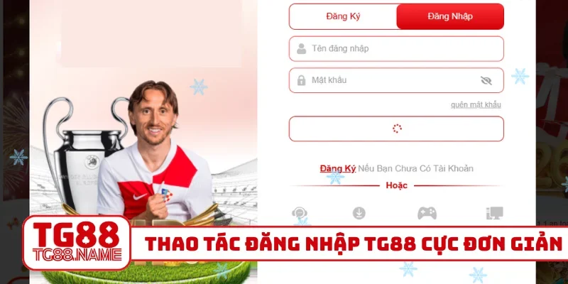 Thao tác đăng nhập TG88 cực đơn giản